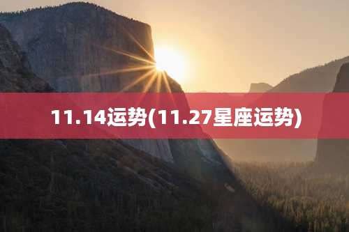 11.14运势(11.27星座运势)