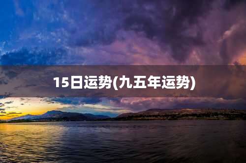 15日运势(九五年运势)
