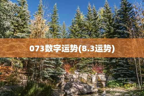 073数字运势(8.3运势)