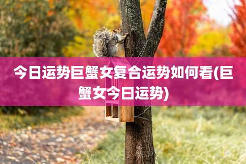 今日运势巨蟹女复合运势如何看(巨蟹女今曰运势)