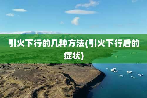 引火下行的几种方法(引火下行后的症状)