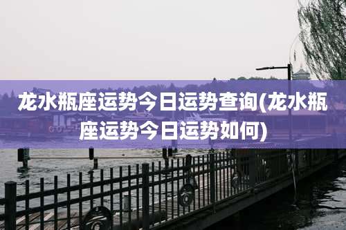 龙水瓶座运势今日运势查询(龙水瓶座运势今日运势如何)