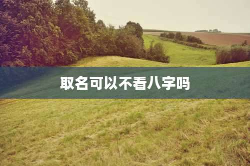 取名可以不看八字吗