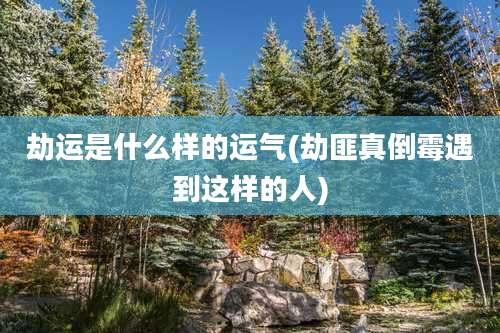 劫运是什么样的运气(劫匪真倒霉遇到这样的人)