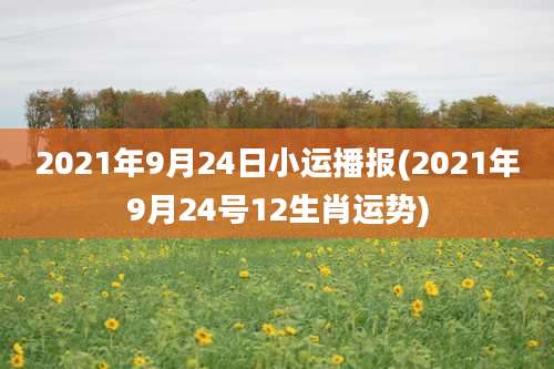 2021年9月24日小运播报(2021年9月24号12生肖运势)