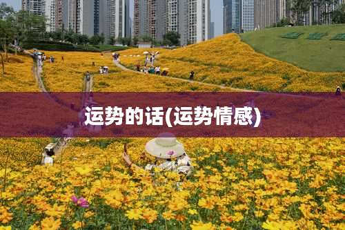 运势的话(运势情感)