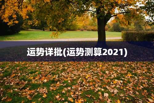 运势详批(运势测算2021)