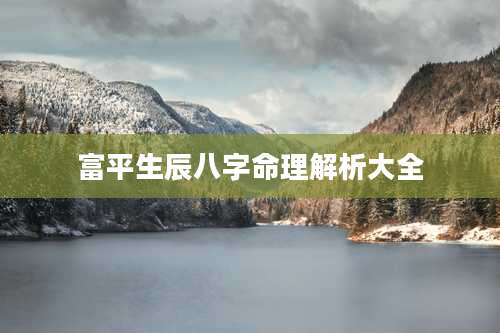 富平生辰八字命理解析大全