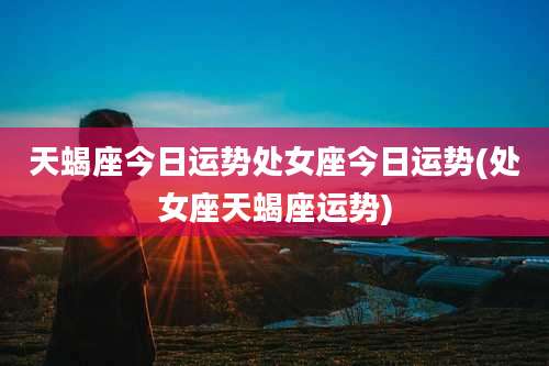 天蝎座今日运势处女座今日运势(处女座天蝎座运势)