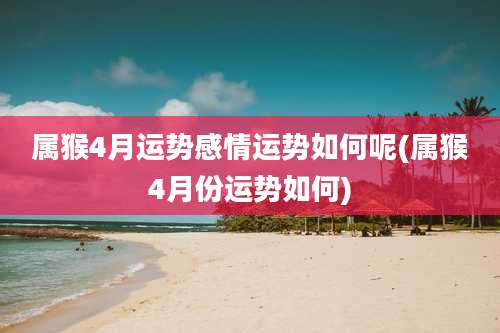属猴4月运势感情运势如何呢(属猴4月份运势如何)