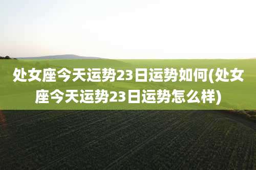 处女座今天运势23日运势如何(处女座今天运势23日运势怎么样)