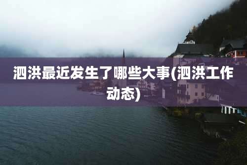 泗洪最近发生了哪些大事(泗洪工作动态)