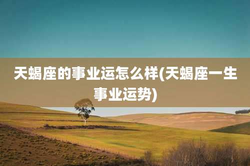 天蝎座的事业运怎么样(天蝎座一生事业运势)