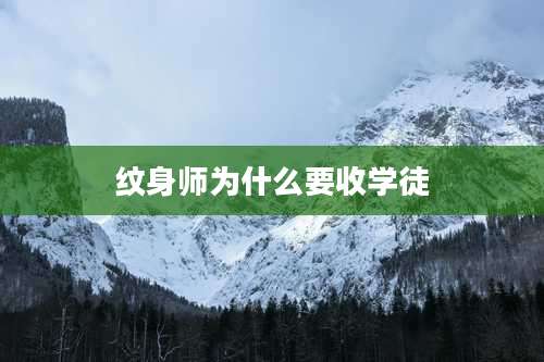 纹身师为什么要收学徒