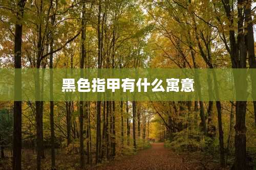 黑色指甲有什么寓意
