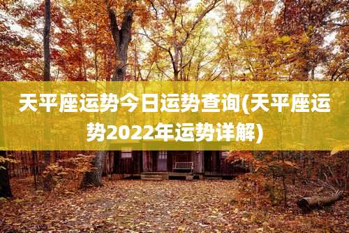 天平座运势今日运势查询(天平座运势2022年运势详解)