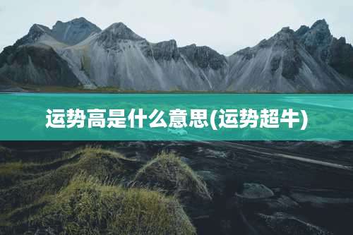 运势高是什么意思(运势超牛)