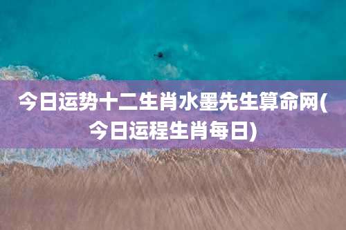 今日运势十二生肖水墨先生算命网(今日运程生肖每日)