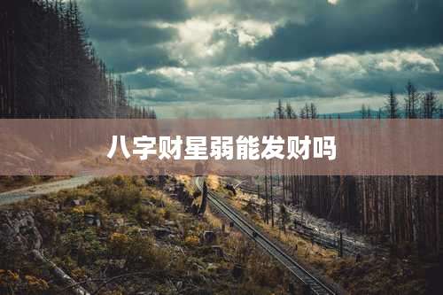 八字财星弱能发财吗
