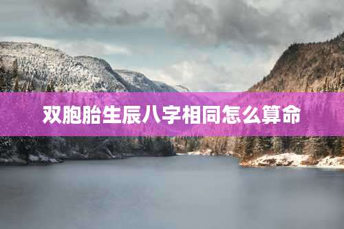 双胞胎生辰八字相同怎么算命