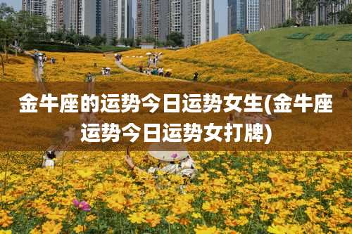 金牛座的运势今日运势女生(金牛座运势今日运势女打牌)