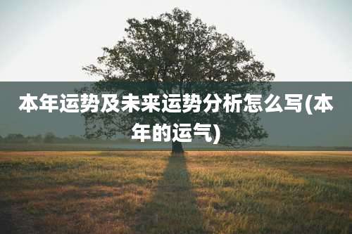 本年运势及未来运势分析怎么写(本年的运气)