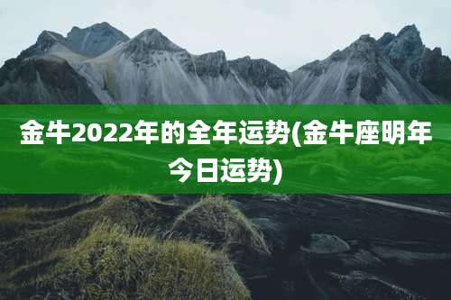 金牛2022年的全年运势(金牛座明年今日运势)