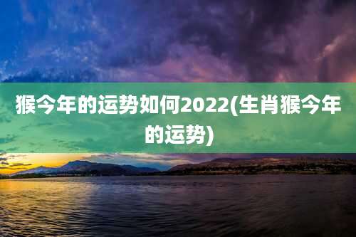 猴今年的运势如何2022(生肖猴今年的运势)