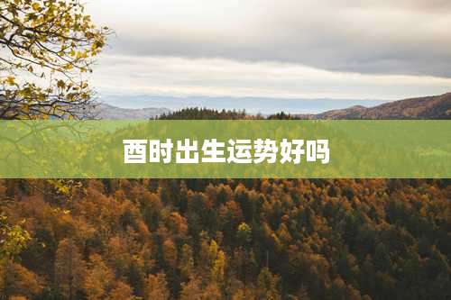 酉时出生运势好吗