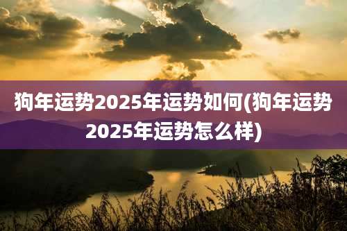 狗年运势2025年运势如何(狗年运势2025年运势怎么样)