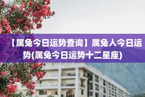 【属兔今日运势查询】属兔人今日运势(属兔今日运势十二星座)