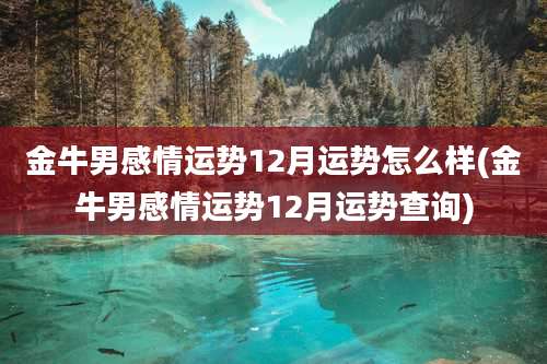 金牛男感情运势12月运势怎么样(金牛男感情运势12月运势查询)