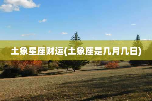 土象星座财运(土象座是几月几日)
