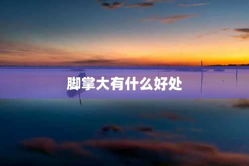 脚掌大有什么好处