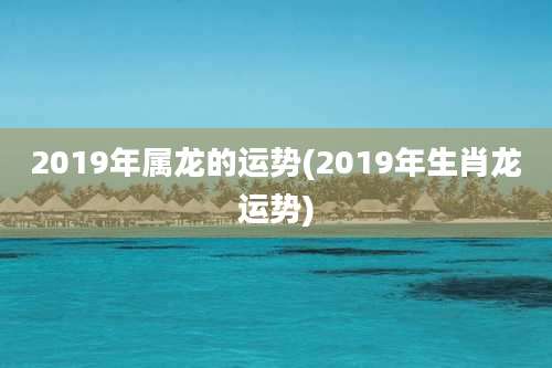 2019年属龙的运势(2019年生肖龙运势)