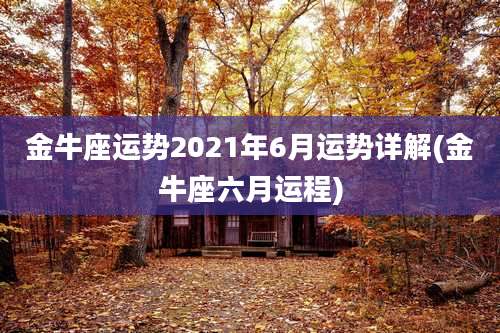 金牛座运势2021年6月运势详解(金牛座六月运程)