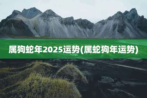 属狗蛇年2025运势(属蛇狗年运势)