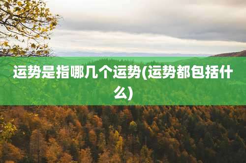 运势是指哪几个运势(运势都包括什么)