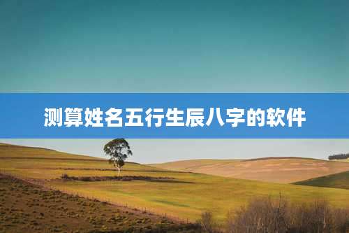 测算姓名五行生辰八字的软件