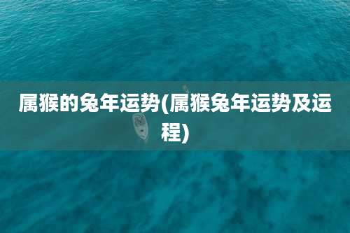 属猴的兔年运势(属猴兔年运势及运程)