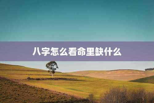 八字怎么看命里缺什么