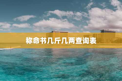 称命书几斤几两查询表