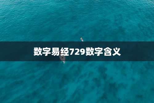 数字易经729数字含义