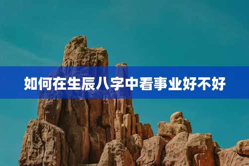 如何在生辰八字中看事业好不好