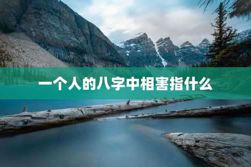 一个人的八字中相害指什么