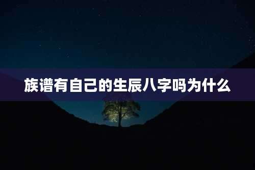 族谱有自己的生辰八字吗为什么