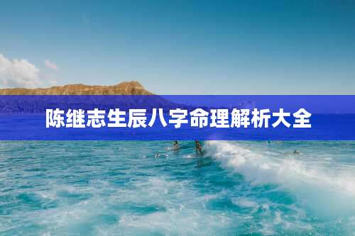 陈继志生辰八字命理解析大全