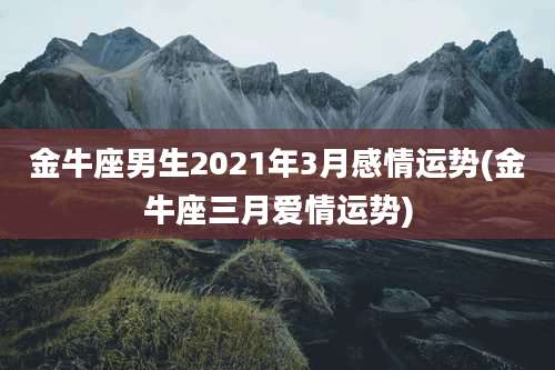 金牛座男生2021年3月感情运势(金牛座三月爱情运势)