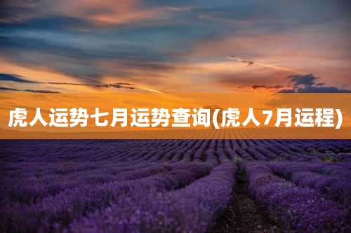 虎人运势七月运势查询(虎人7月运程)