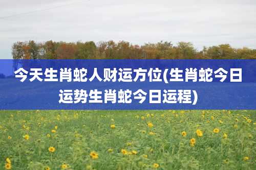 今天生肖蛇人财运方位(生肖蛇今日运势生肖蛇今日运程)